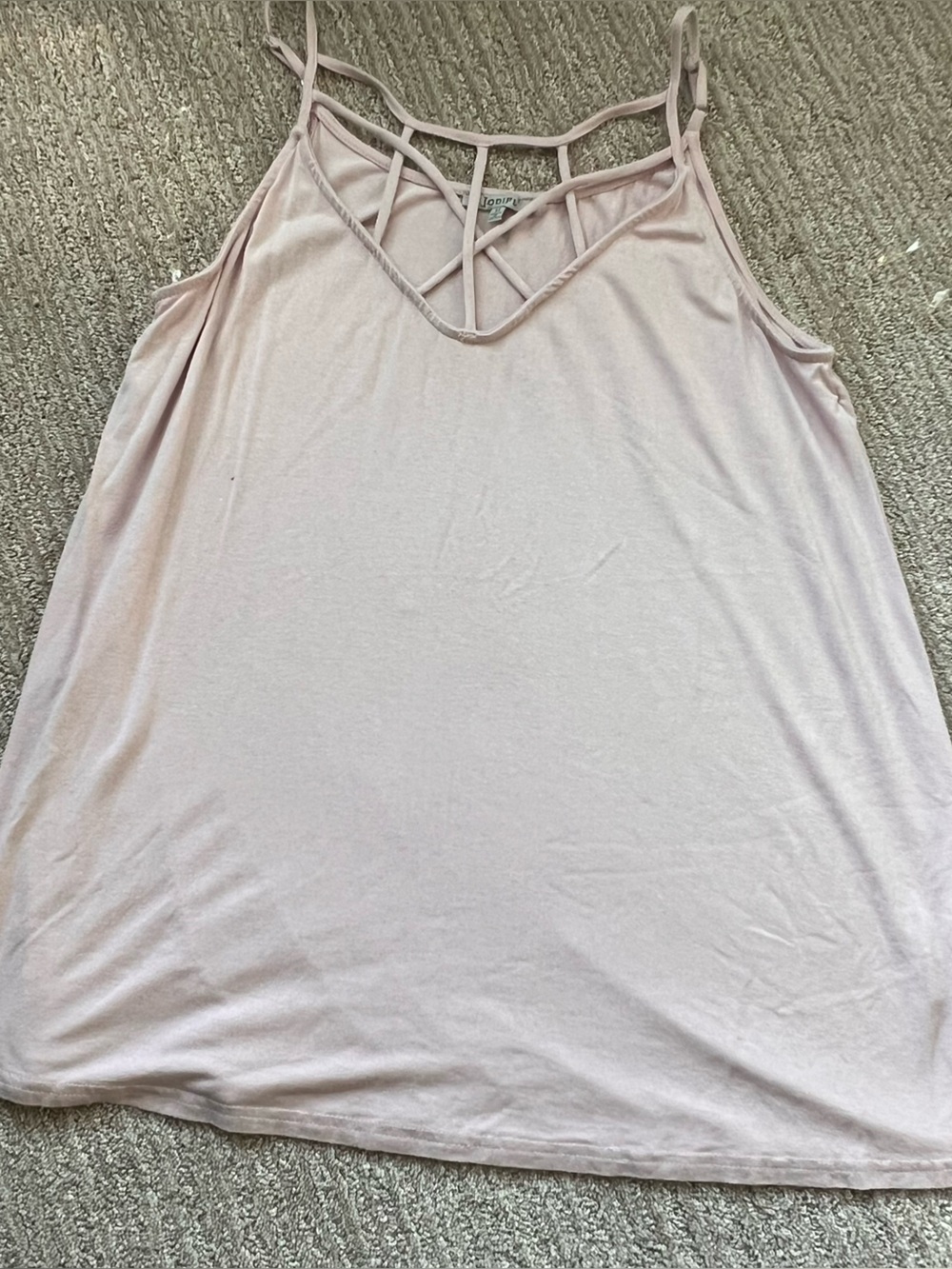 Jodifl Pale Pink Strappy V-Neck Tank Top B